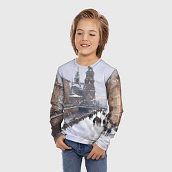 Лонгслив детский Санкт-Петербург зима, цвет: 3D-принт — фото 2