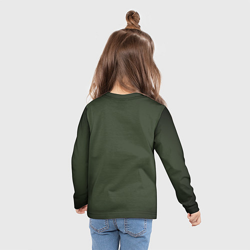 Детский лонгслив Бережёного бог бережёт хаки / 3D-принт – фото 6