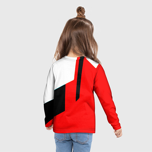 Детский лонгслив Арсенал геометрия спорт / 3D-принт – фото 6