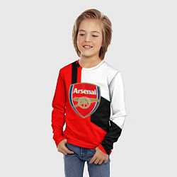 Лонгслив детский Арсенал геометрия спорт, цвет: 3D-принт — фото 2