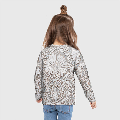 Детский лонгслив Вензельные цветы / 3D-принт – фото 6