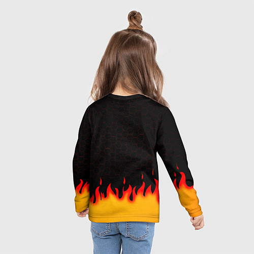 Детский лонгслив Liverpool огонь спорт / 3D-принт – фото 6