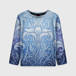Лонгслив детский Ледяной цветочный орнамент, цвет: 3D-принт