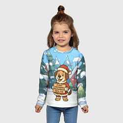 Лонгслив детский Я был хорошим мальчиком весь год - собачка, цвет: 3D-принт — фото 2