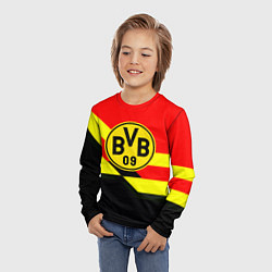 Лонгслив детский Borussia геомтерия спорт, цвет: 3D-принт — фото 2