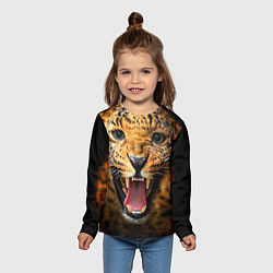 Лонгслив детский Рык леопарда, цвет: 3D-принт — фото 2
