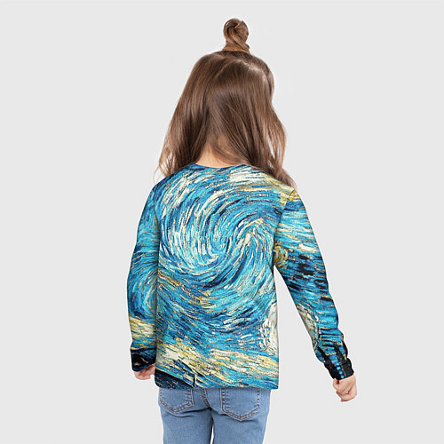 Детский лонгслив Ленин Ван Гога / 3D-принт – фото 6