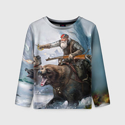 Лонгслив детский Русский воин на медведе, цвет: 3D-принт