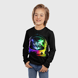 Лонгслив детский Кот космонавт, цвет: 3D-принт — фото 2