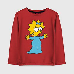 Лонгслив хлопковый детский Maggie Simpson, цвет: красный