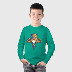 Лонгслив хлопковый детский Florida Panthers, цвет: зеленый — фото 2