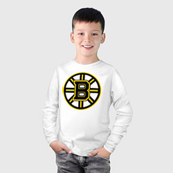 Лонгслив хлопковый детский Boston Bruins, цвет: белый — фото 2