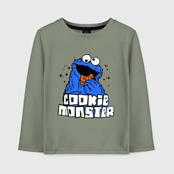 Лонгслив хлопковый детский Cookie Monster, цвет: авокадо