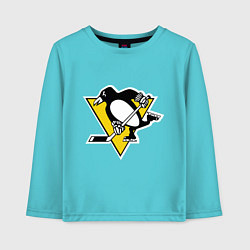 Лонгслив хлопковый детский Pittsburgh Penguins: Malkin 71, цвет: бирюзовый