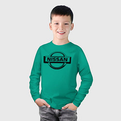 Лонгслив хлопковый детский Nissan club, цвет: зеленый — фото 2