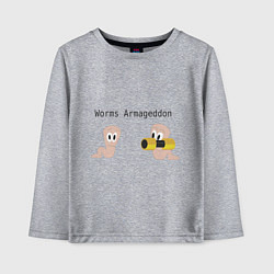 Лонгслив хлопковый детский Worms armageddon, цвет: меланж