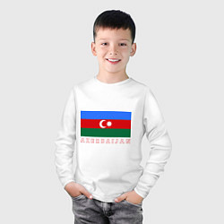 Лонгслив хлопковый детский Азербайджан, цвет: белый — фото 2