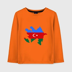 Лонгслив хлопковый детский Azerbaijan map, цвет: оранжевый