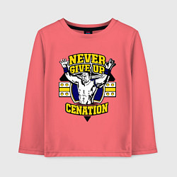 Детский лонгслив Never Give Up: Cenation