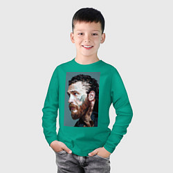 Лонгслив хлопковый детский Том Харди Ван Гога, цвет: зеленый — фото 2