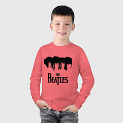 Лонгслив хлопковый детский The Beatles: Faces, цвет: коралловый — фото 2
