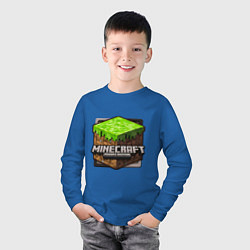 Лонгслив хлопковый детский Minecraft: Pocket Edition, цвет: синий — фото 2