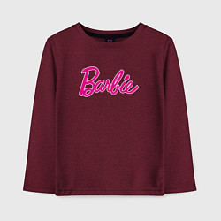 Лонгслив хлопковый детский Барби 3, цвет: меланж-бордовый