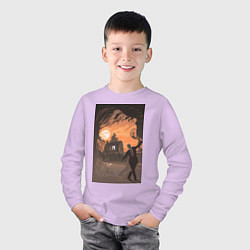 Лонгслив хлопковый детский Лиланд Палмер - огонь иди со мной, цвет: лаванда — фото 2