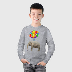 Лонгслив хлопковый детский Воздушный слоник, цвет: меланж — фото 2
