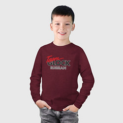Лонгслив хлопковый детский Team Glock, цвет: меланж-бордовый — фото 2