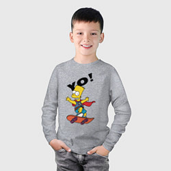 Лонгслив хлопковый детский Yo Bart, цвет: меланж — фото 2