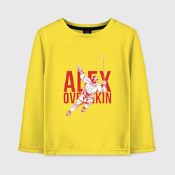 Лонгслив хлопковый детский Alex Ovechkin, цвет: желтый