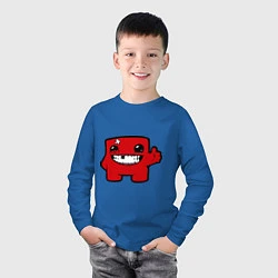 Лонгслив хлопковый детский Super Meat Boy, цвет: синий — фото 2