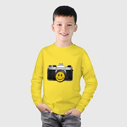 Лонгслив хлопковый детский Фото-smile, цвет: желтый — фото 2