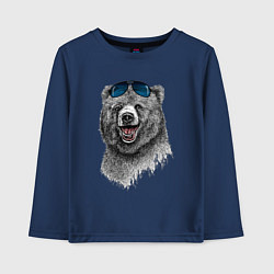 Детский лонгслив Медведь в очках