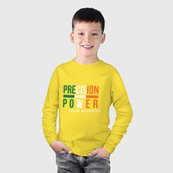 Лонгслив хлопковый детский Precision Over Power, цвет: желтый — фото 2
