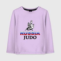 Лонгслив хлопковый детский Russia judo, цвет: лаванда