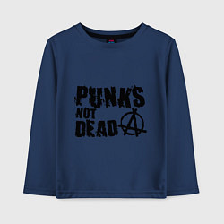 Лонгслив хлопковый детский Punks not dead, цвет: тёмно-синий
