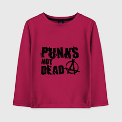 Лонгслив хлопковый детский Punks not dead, цвет: маджента