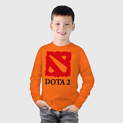 Лонгслив хлопковый детский Dota 2: Logo, цвет: оранжевый — фото 2