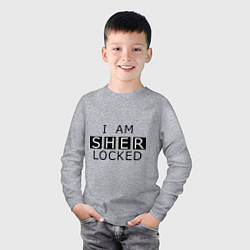 Лонгслив хлопковый детский I am Sherlocked, цвет: меланж — фото 2