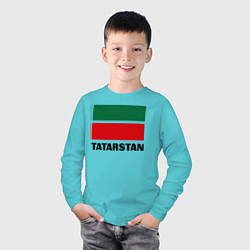 Лонгслив хлопковый детский Флаг Татарстана, цвет: бирюзовый — фото 2
