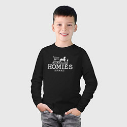 Лонгслив хлопковый детский Homies, цвет: черный — фото 2