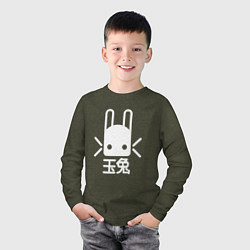 Лонгслив хлопковый детский Destiny Rabbit, цвет: меланж-хаки — фото 2