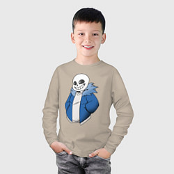 Лонгслив хлопковый детский Sans, цвет: миндальный — фото 2