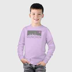 Лонгслив хлопковый детский Bayern Munchen - Munchen City grey 2022, цвет: лаванда — фото 2