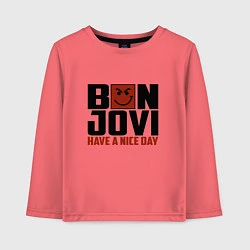 Лонгслив хлопковый детский Bon Jovi: Nice day, цвет: коралловый