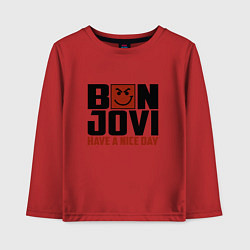 Лонгслив хлопковый детский Bon Jovi: Nice day, цвет: красный