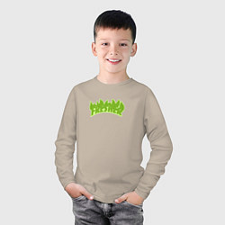 Лонгслив хлопковый детский Fresher, цвет: миндальный — фото 2
