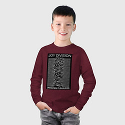 Лонгслив хлопковый детский Joy Division: Unknown Pleasures, цвет: меланж-бордовый — фото 2